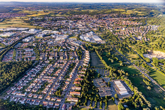 Vue aérienne de Du sud à Bruchsal dans le département Bade-Wurtemberg, Allemagne