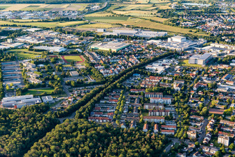 Vue aérienne de Salinengraben à Bruchsal dans le département Bade-Wurtemberg, Allemagne