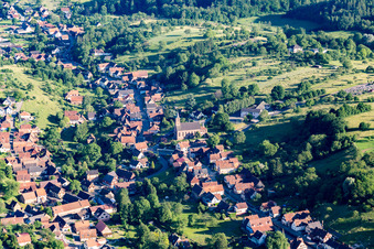 Photographie aérienne de Langensoultzbach dans le département Bas Rhin, France