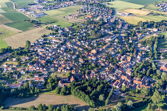 Vue d'oiseau de Val de Moder dans le département Bas Rhin, France