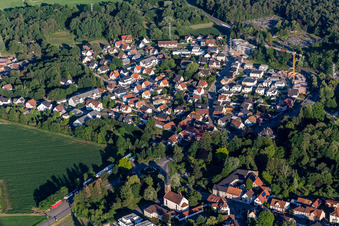 Vue oblique de Schweighouse-sur-Moder dans le département Bas Rhin, France