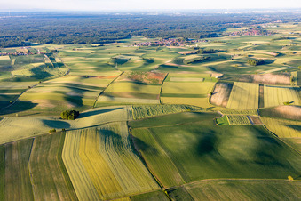 Vue aérienne de Seebach dans le département Bas Rhin, France