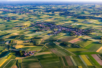 Vue oblique de Seebach dans le département Bas Rhin, France