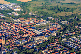 Vue aérienne de Chantier de construction dans le parc sud de Landau - futur site d'exposition horticole de l'État à Landau in der Pfalz dans le département Rhénanie-Palatinat, Allemagne