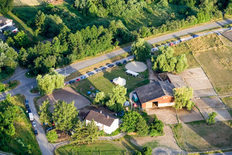 Vue oblique de Reithof Trab eV - Équitation thérapeutique sur le lac de Constance à le quartier Wollmatingen in Konstanz dans le département Bade-Wurtemberg, Allemagne