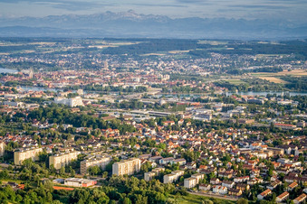 Vue aérienne de Quartier de Fürstenberg à le quartier Wollmatingen in Konstanz dans le département Bade-Wurtemberg, Allemagne