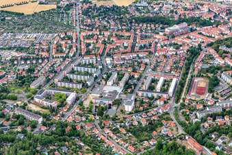 Vue aérienne de Goethester à Arnstadt dans le département Thuringe, Allemagne