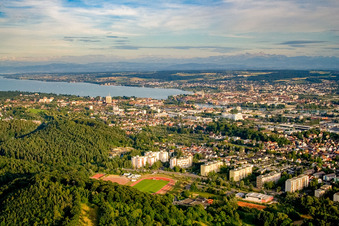 Photographie aérienne de Quartier de Fürstenberg à le quartier Wollmatingen in Konstanz dans le département Bade-Wurtemberg, Allemagne