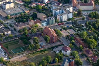 Vue aérienne de Garderie périscolaire « Amitié » à l'école Diesterweg à Prenzlau dans le département Brandebourg, Allemagne