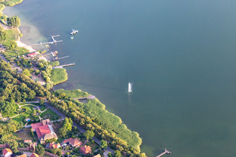 Vue aérienne de Station balnéaire au "Seepark" à Prenzlau dans le département Brandebourg, Allemagne