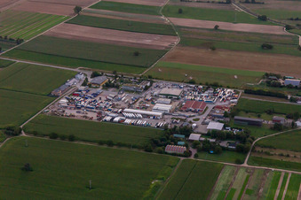 Vue aérienne de CFF Pierres naturelles et transports à Lingenfeld dans le département Rhénanie-Palatinat, Allemagne