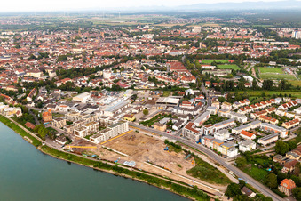 Vue oblique de Projet résidentiel au bord du Rhin à Spire : Ancienne briqueterie / Franz-Kirmeier-Straße à Speyer dans le département Rhénanie-Palatinat, Allemagne