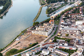 Vue aérienne de Projet résidentiel AM FLUSS, Speyer sur la rive du Rhin de Spire : Alte Ziegelei / Franz-Kirmeier-Straße à Speyer dans le département Rhénanie-Palatinat, Allemagne