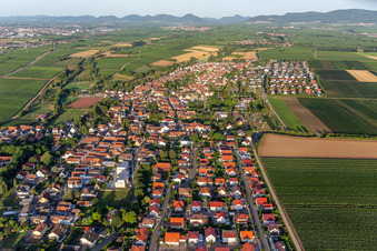 Vue aérienne de De l'est à Essingen dans le département Rhénanie-Palatinat, Allemagne
