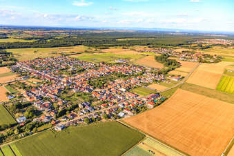 Vue aérienne de Du sud-ouest à Ottersheim bei Landau dans le département Rhénanie-Palatinat, Allemagne