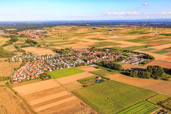Vue aérienne de De l'ouest à Knittelsheim dans le département Rhénanie-Palatinat, Allemagne