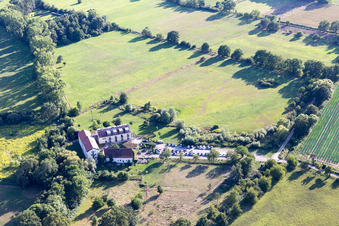 Vue oblique de Moulin Zeiskamer à Zeiskam dans le département Rhénanie-Palatinat, Allemagne