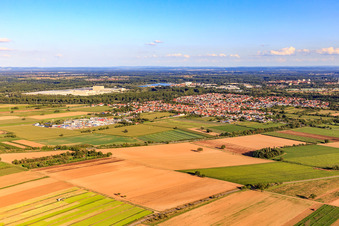 Vue aérienne de De l'ouest à Lingenfeld dans le département Rhénanie-Palatinat, Allemagne