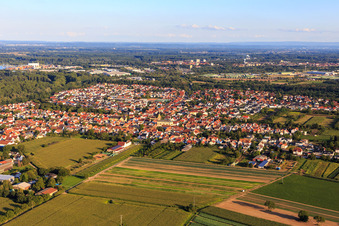 Vue aérienne de Du nord à Lingenfeld dans le département Rhénanie-Palatinat, Allemagne