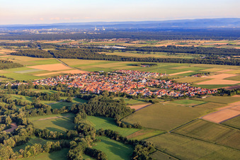Vue aérienne de Du nord à Steinweiler dans le département Rhénanie-Palatinat, Allemagne