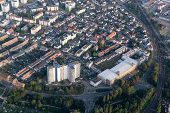 Vue aérienne de À la filature de coton à Speyer dans le département Rhénanie-Palatinat, Allemagne