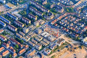 Vue aérienne de Complexe résidentiel HOMERUN TURLEY à le quartier Neckarstadt-Ost in Mannheim dans le département Bade-Wurtemberg, Allemagne