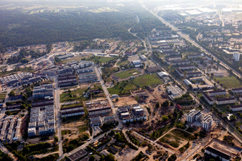 Vue aérienne de Site de l'ancienne caserne FRNKLIN-US à Käfertalerwald à le quartier Käfertal in Mannheim dans le département Bade-Wurtemberg, Allemagne
