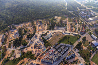 Vue aérienne de Bague George Sullivan sur le site de l'ancienne caserne américaine Sullivan à Käfertaler Wald à le quartier Käfertal in Mannheim dans le département Bade-Wurtemberg, Allemagne