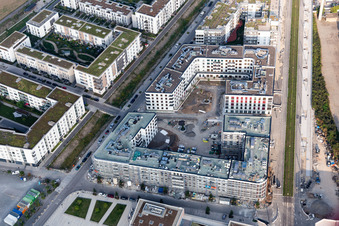 Vue aérienne de La Ligne Verte à le quartier Bahnstadt in Heidelberg dans le département Bade-Wurtemberg, Allemagne