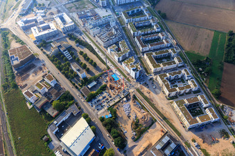 Vue aérienne de Office d'aide sociale Arrondissement de Rhin-Neckar à le quartier Bahnstadt in Heidelberg dans le département Bade-Wurtemberg, Allemagne
