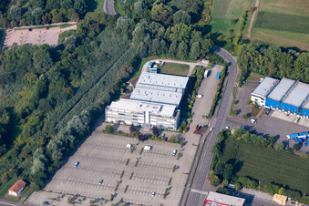 Vue aérienne de Matériaux en bois Nolte à Germersheim dans le département Rhénanie-Palatinat, Allemagne