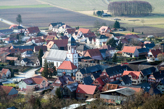 Niederlauterbach dans le département Bas Rhin, France vue du ciel