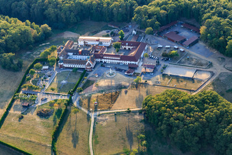 Vue aérienne de Monastère de Liebfrauenberg vu de l'est à Bad Bergzabern dans le département Rhénanie-Palatinat, Allemagne
