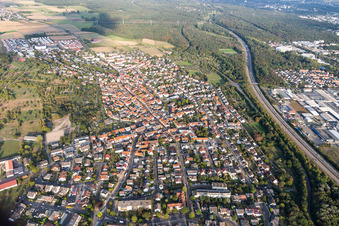 Vue aérienne de Quartier Hochstadt in Maintal dans le département Hesse, Allemagne