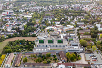 Vue aérienne de Prison de Francfort II à le quartier Preungesheim in Frankfurt am Main dans le département Hesse, Allemagne