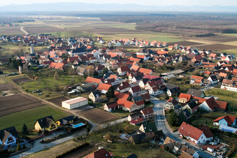 Salmbach dans le département Bas Rhin, France d'en haut