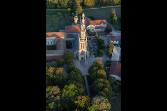 Vue d'oiseau de Basilique de Sion à Saxon-Sion dans le département Meurthe et Moselle, France