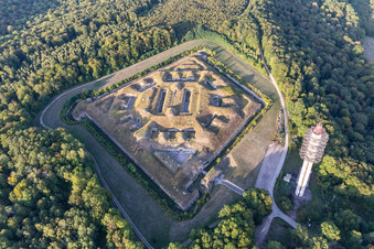 Photographie aérienne de Fragments de la fortification de la citadelle "Fort de Bourlémont" sur l'Allée de Rivières à Mont-les-Neufchateau à Mont-lès-Neufchâteau dans le département Vosges, France