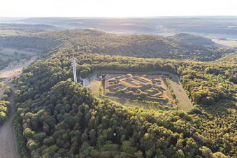Vue oblique de Fragments de la fortification de la citadelle "Fort de Bourlémont" sur l'Allée de Rivières à Mont-les-Neufchateau à Mont-lès-Neufchâteau dans le département Vosges, France