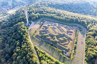 Fort de Bourlémont à Mont-lès-Neufchâteau dans le département Vosges, France d'en haut