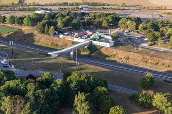 Vue aérienne de Aire de service A31 Aire de Sandaucourt à Sandaucourt dans le département Vosges, France