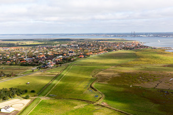 Vue oblique de Fanø dans le département Syddanmark, Danemark