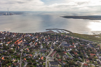 Vue aérienne de Port à le quartier Nordby in Fanø dans le département Syddanmark, Danemark