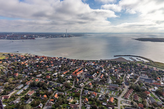 Vue aérienne de Port à le quartier Nordby in Fanø dans le département Syddanmark, Danemark