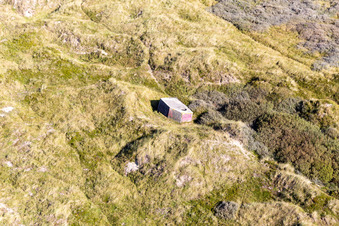 Vue aérienne de Bunker dans les dunes à Fanø dans le département Syddanmark, Danemark