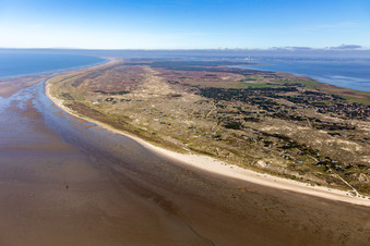 Vue aérienne de Du banc de sable Peter Meyers à Fanø dans le département Syddanmark, Danemark