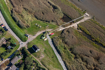 Vue aérienne de Étangs de tempête, Sønderho à Fanø dans le département Syddanmark, Danemark