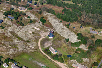 Vue aérienne de Moulin à vent de Sønderho/ Sønderho Mølle à Fanø dans le département Syddanmark, Danemark