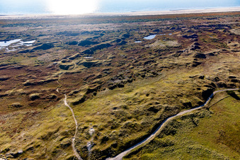 Vue aérienne de Parc national de la mer des Wadden à Fanø dans le département Syddanmark, Danemark