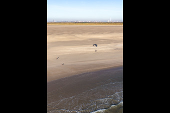Vue aérienne de Plage de Fanoe Bath à Fanø dans le département Syddanmark, Danemark